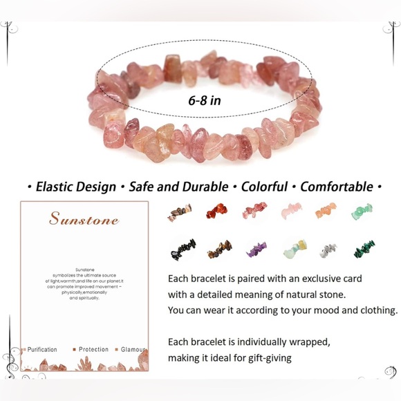 One Natural Stone Crystal Bracelet - - Picture 7 of 7